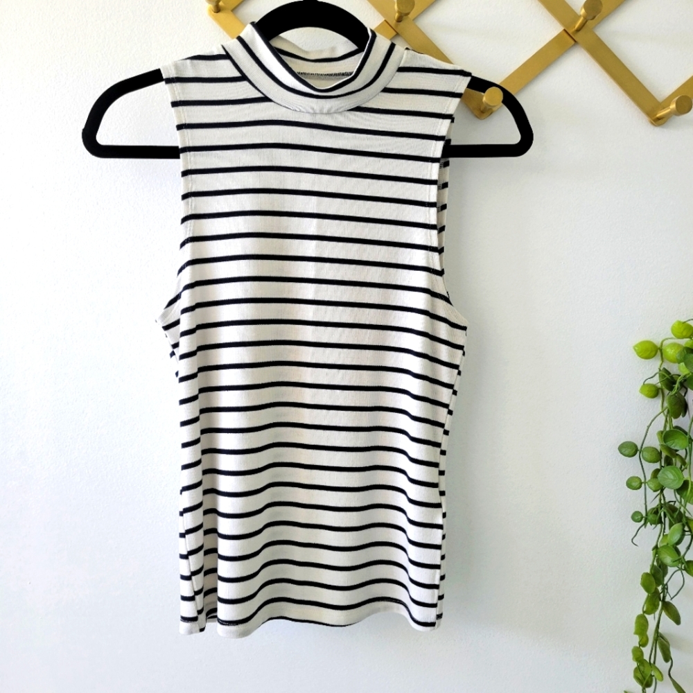 Abercrombie & Fitch striped mock neck tank  - Sz XS